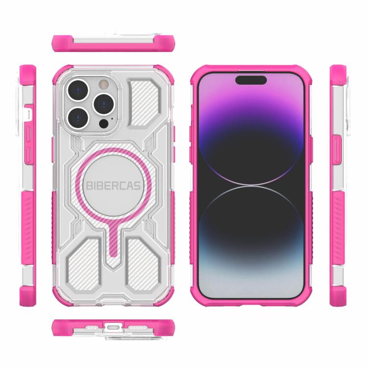 For iPhone 14 Pro Max BIBERCAS Transparent Color Series MagSafe Air Bag Shockproof Phone Case