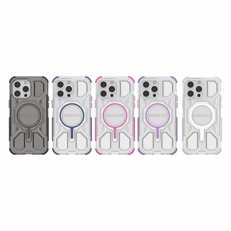 For iPhone 14 Pro Max BIBERCAS Transparent Color Series MagSafe Air Bag Shockproof Phone Case