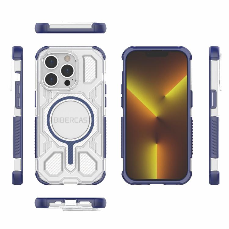 For iPhone 14 Pro BIBERCAS Transparent Color Series MagSafe Air Bag Shockproof Phone Case