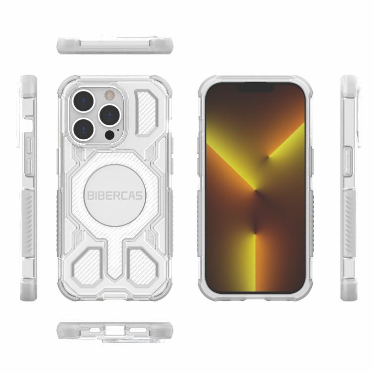 For iPhone 14 Pro BIBERCAS Transparent Color Series MagSafe Air Bag Shockproof Phone Case