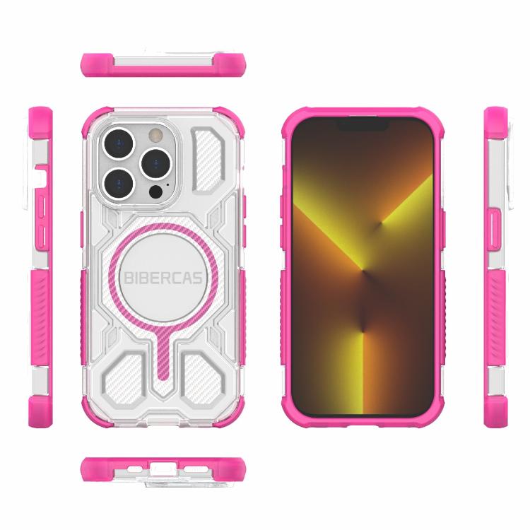 For iPhone 14 Pro BIBERCAS Transparent Color Series MagSafe Air Bag Shockproof Phone Case