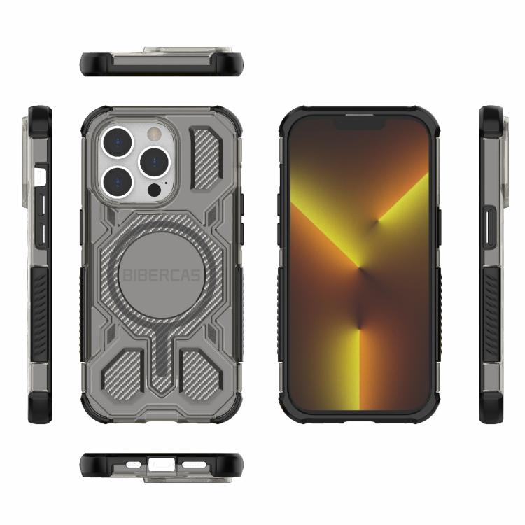 For iPhone 14 Pro BIBERCAS Transparent Color Series MagSafe Air Bag Shockproof Phone Case