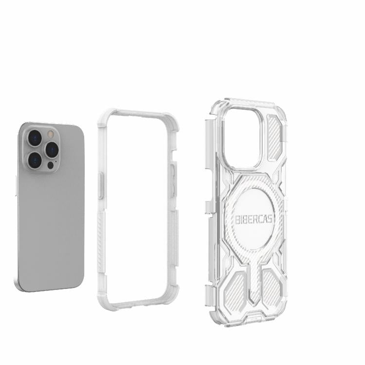 For iPhone 14 Pro BIBERCAS Transparent Color Series MagSafe Air Bag Shockproof Phone Case