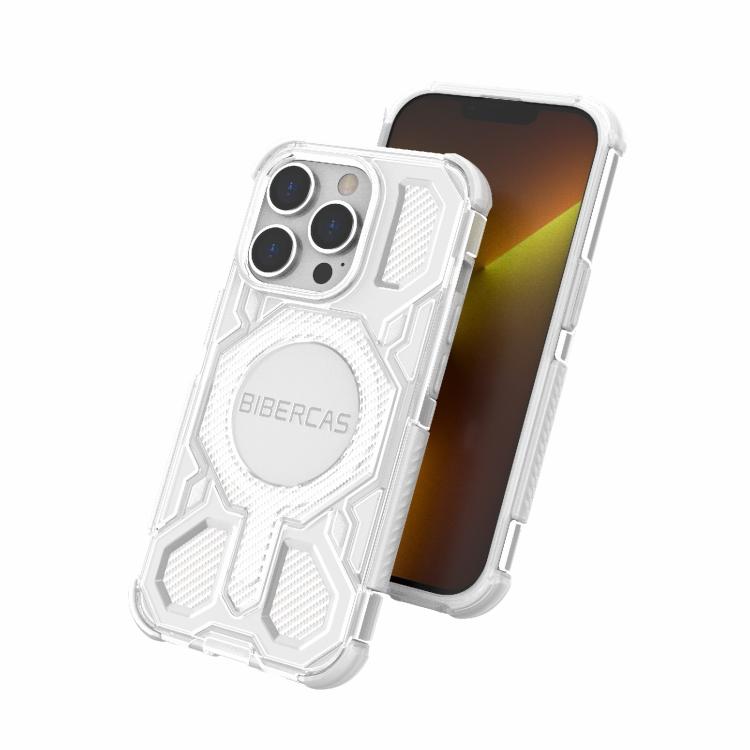 For iPhone 14 Pro BIBERCAS Transparent Color Series MagSafe Air Bag Shockproof Phone Case