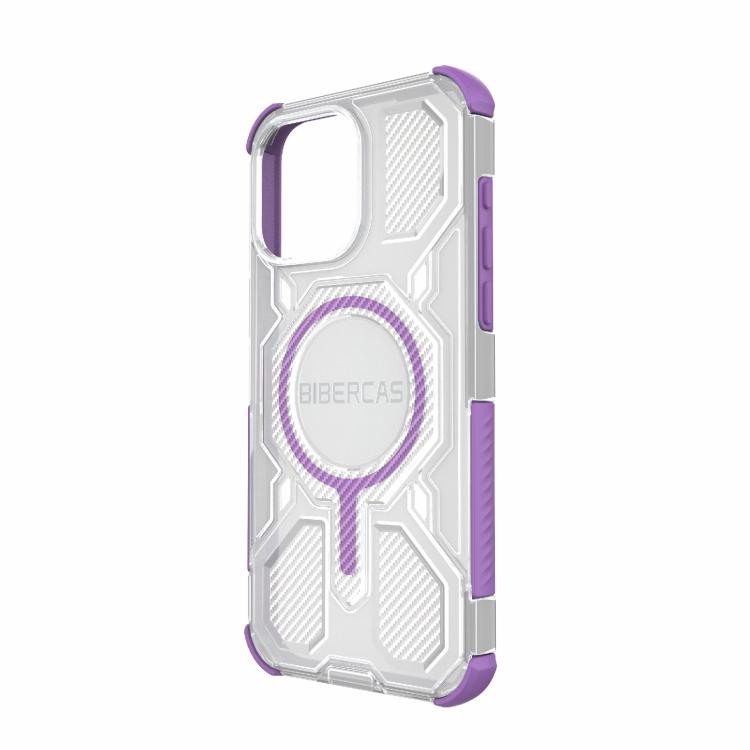 For iPhone 15 Pro Max BIBERCAS Transparent Color Series MagSafe Air Bag Shockproof Phone Case