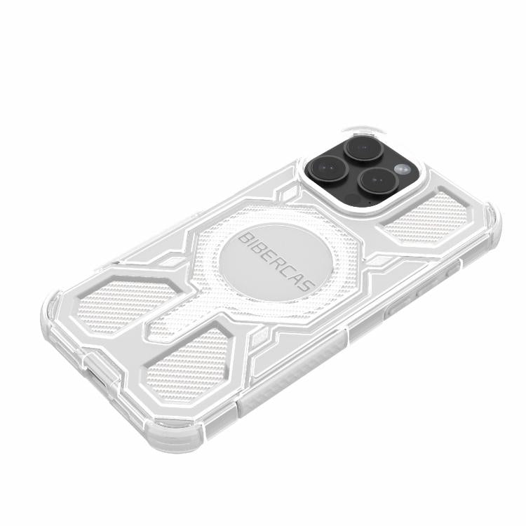 For iPhone 15 Pro Max BIBERCAS Transparent Color Series MagSafe Air Bag Shockproof Phone Case
