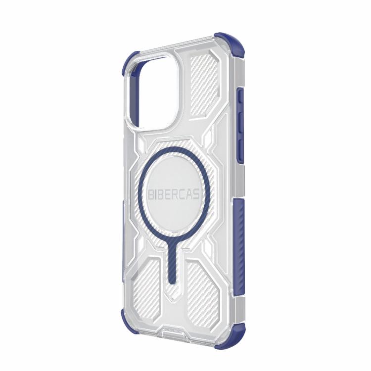 For iPhone 15 Pro Max BIBERCAS Transparent Color Series MagSafe Air Bag Shockproof Phone Case