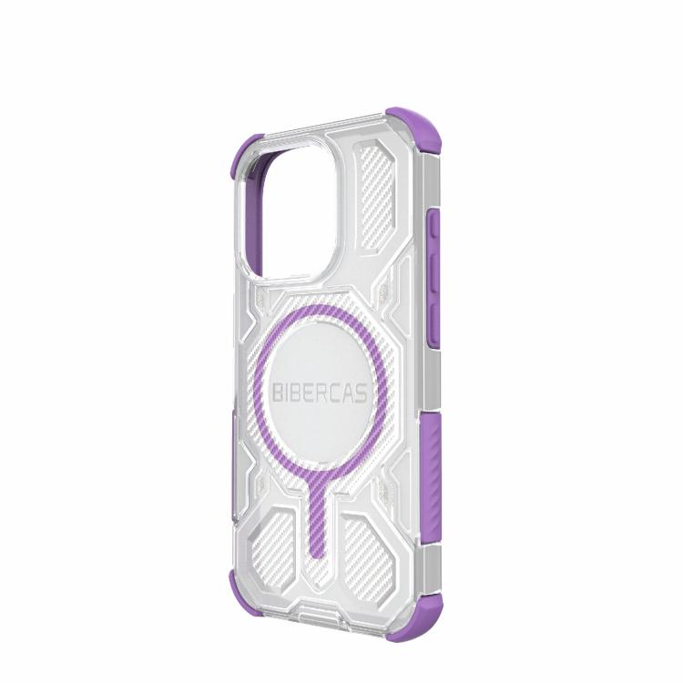 For iPhone 15 Pro BIBERCAS Transparent Color Series MagSafe Air Bag Shockproof Phone Case