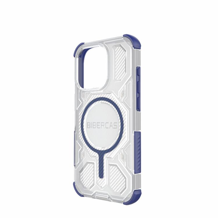 For iPhone 15 Pro BIBERCAS Transparent Color Series MagSafe Air Bag Shockproof Phone Case