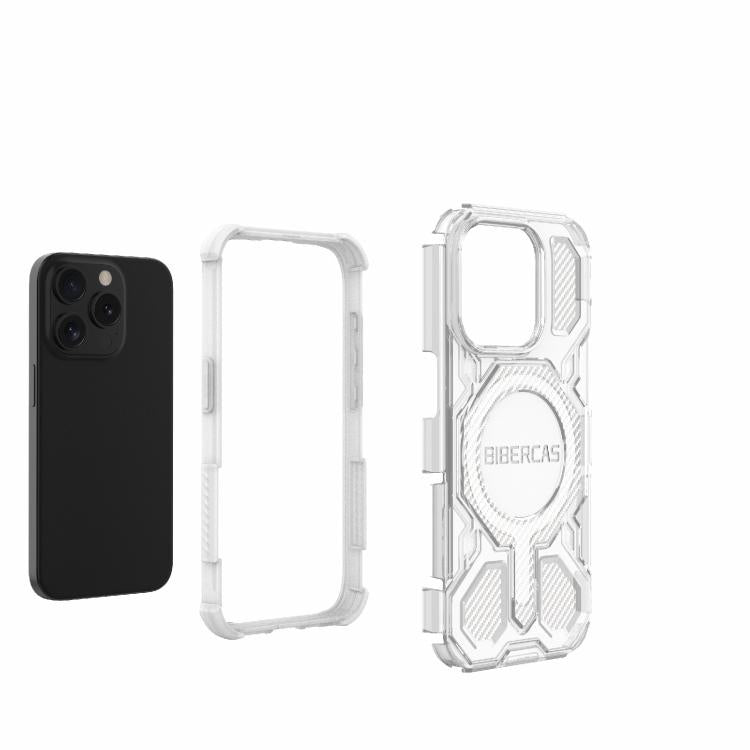 For iPhone 15 Pro BIBERCAS Transparent Color Series MagSafe Air Bag Shockproof Phone Case