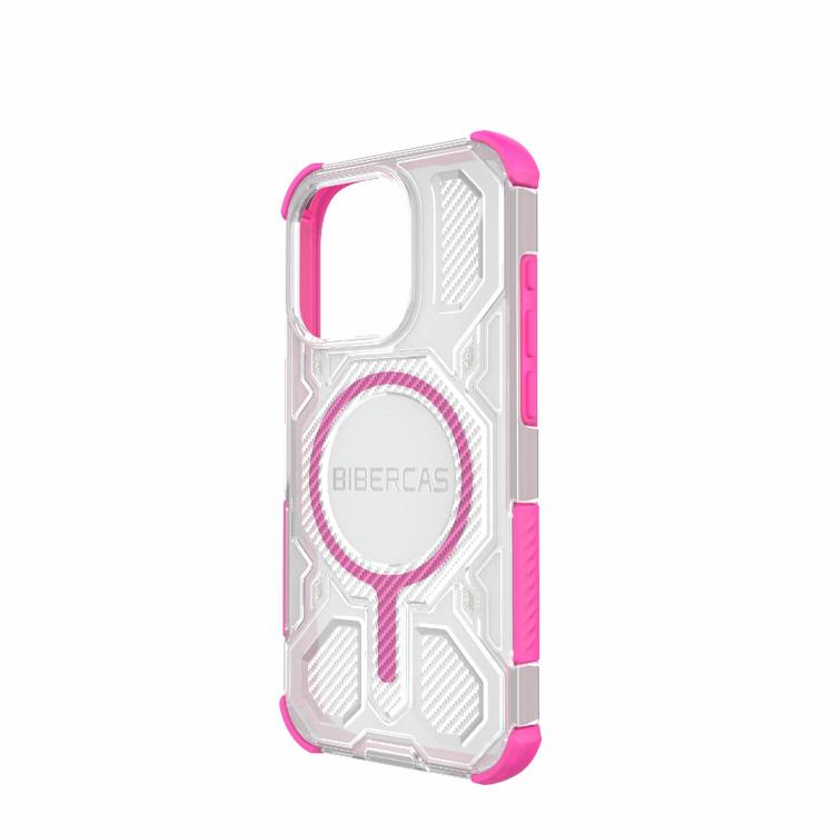 For iPhone 15 Pro BIBERCAS Transparent Color Series MagSafe Air Bag Shockproof Phone Case