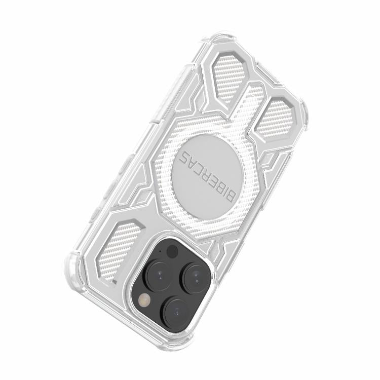 For iPhone 15 Pro BIBERCAS Transparent Color Series MagSafe Air Bag Shockproof Phone Case