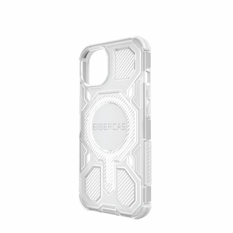 For iPhone 15 BIBERCAS Transparent Color Series MagSafe Air Bag Shockproof Phone Case
