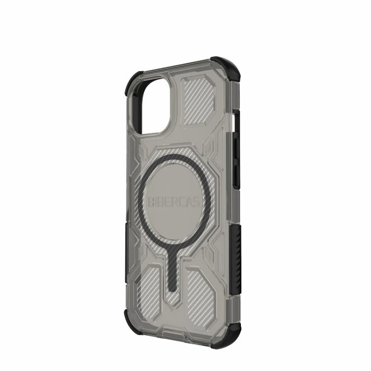 For iPhone 15 BIBERCAS Transparent Color Series MagSafe Air Bag Shockproof Phone Case