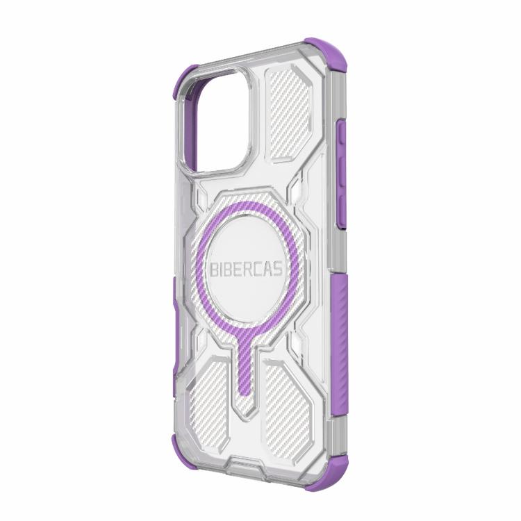 For iPhone 16 Pro Max BIBERCAS Transparent Color Series MagSafe Air Bag Shockproof Phone Case
