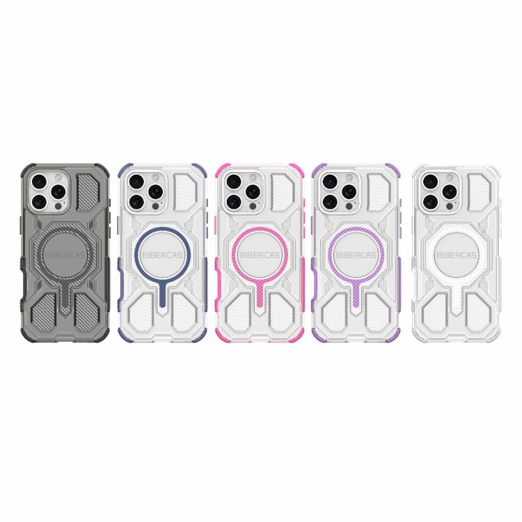 For iPhone 16 Pro Max BIBERCAS Transparent Color Series MagSafe Air Bag Shockproof Phone Case