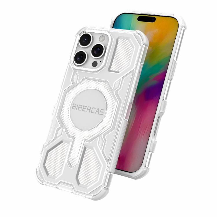 For iPhone 16 Pro Max BIBERCAS Transparent Color Series MagSafe Air Bag Shockproof Phone Case