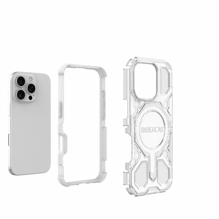 For iPhone 16 Pro BIBERCAS Transparent Color Series MagSafe Air Bag Shockproof Phone Case