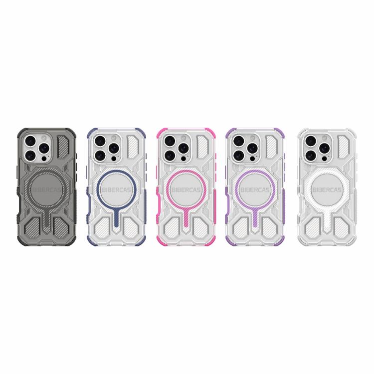 For iPhone 16 Pro BIBERCAS Transparent Color Series MagSafe Air Bag Shockproof Phone Case