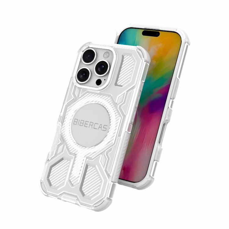 For iPhone 16 Pro BIBERCAS Transparent Color Series MagSafe Air Bag Shockproof Phone Case