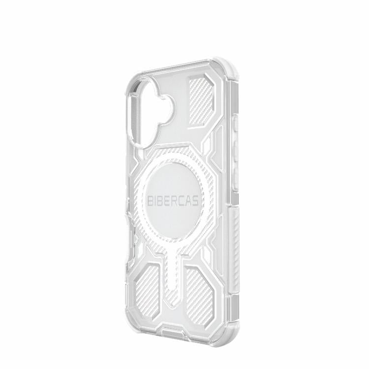 For iPhone 16 BIBERCAS Transparent Color Series MagSafe Air Bag Shockproof Phone Case