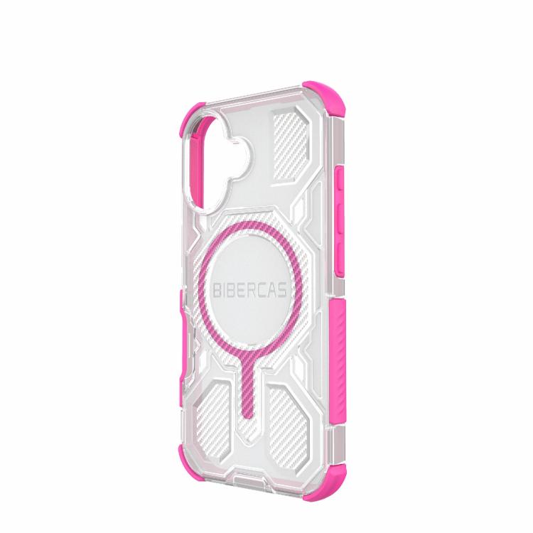 For iPhone 16 BIBERCAS Transparent Color Series MagSafe Air Bag Shockproof Phone Case