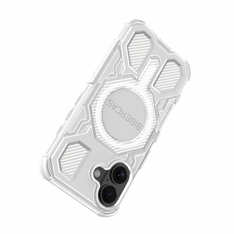 For iPhone 16 BIBERCAS Transparent Color Series MagSafe Air Bag Shockproof Phone Case
