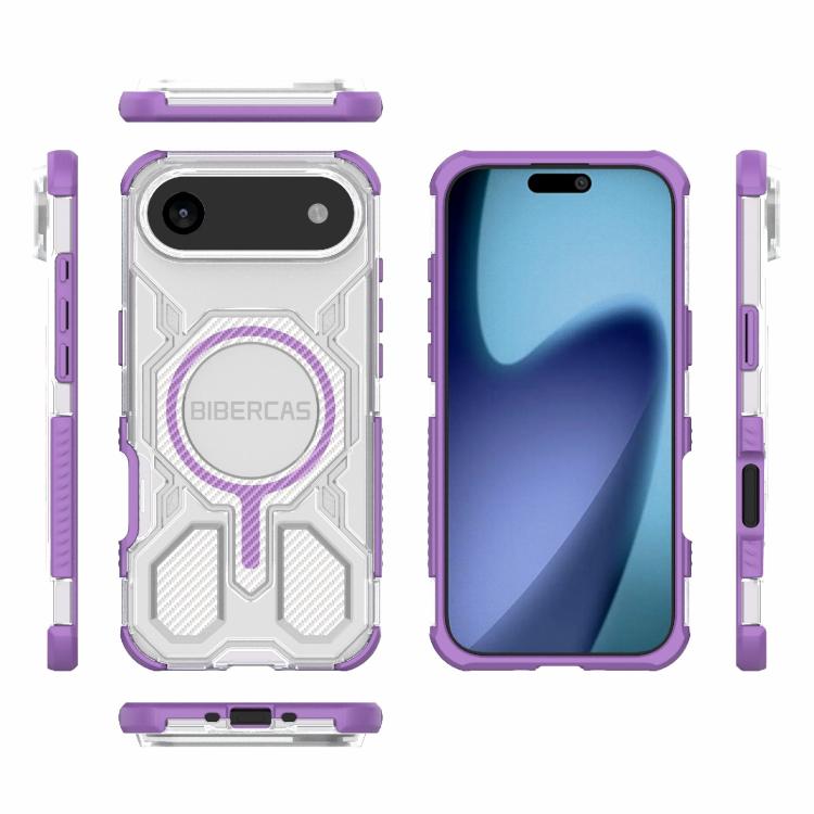 For iPhone Air BIBERCAS Transparent Color Series MagSafe Air Bag Shockproof Phone Case