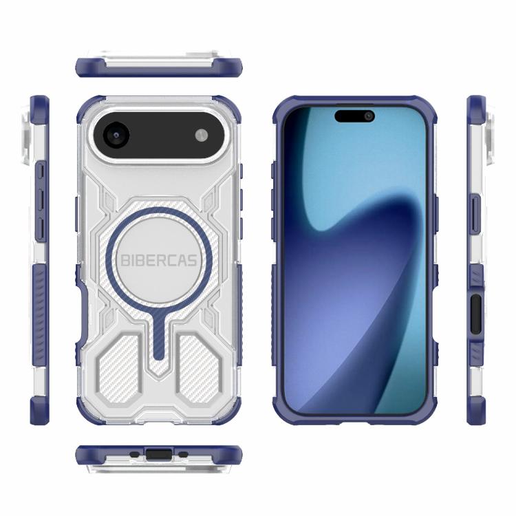 For iPhone Air BIBERCAS Transparent Color Series MagSafe Air Bag Shockproof Phone Case