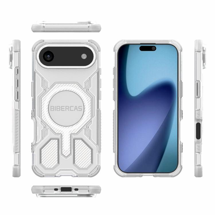 For iPhone Air BIBERCAS Transparent Color Series MagSafe Air Bag Shockproof Phone Case