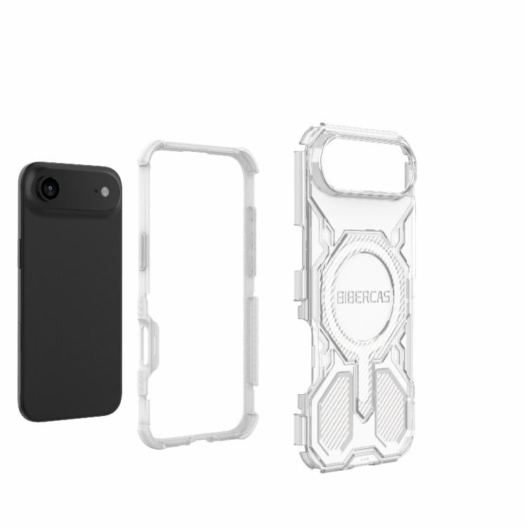 For iPhone Air BIBERCAS Transparent Color Series MagSafe Air Bag Shockproof Phone Case