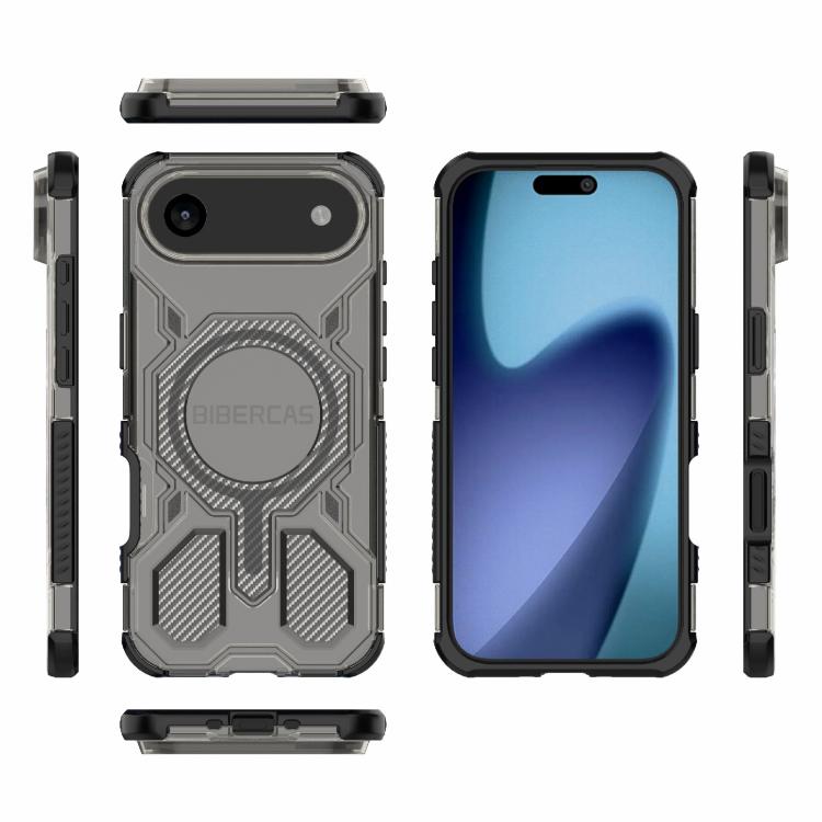 For iPhone Air BIBERCAS Transparent Color Series MagSafe Air Bag Shockproof Phone Case