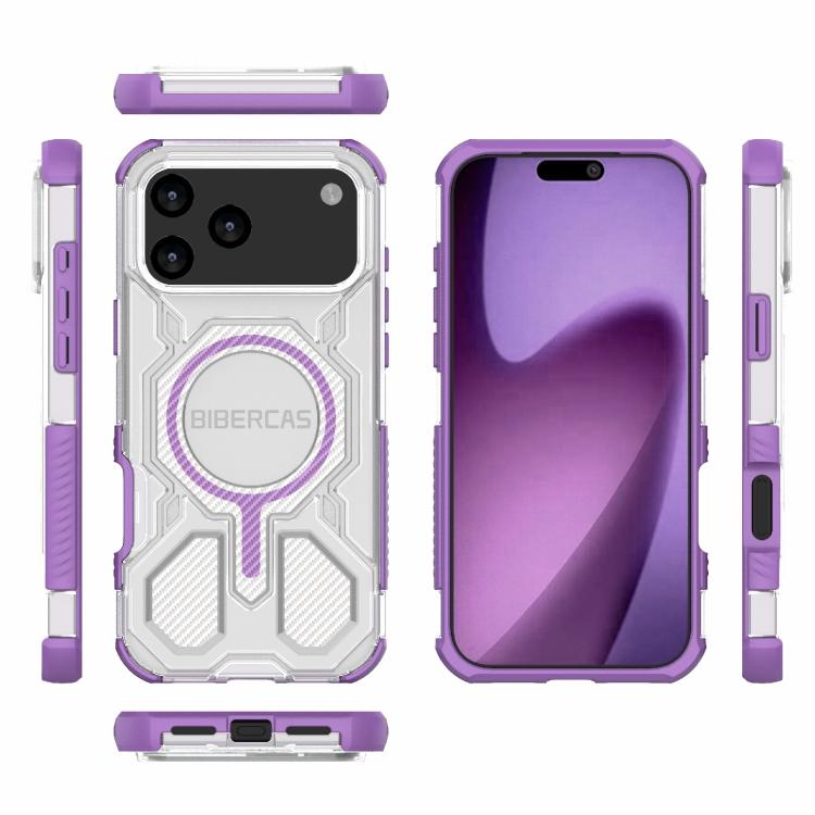 For iPhone 17 Pro Max BIBERCAS Transparent Color Series MagSafe Air Bag Shockproof Phone Case