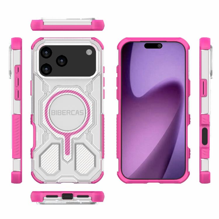 For iPhone 17 Pro Max BIBERCAS Transparent Color Series MagSafe Air Bag Shockproof Phone Case