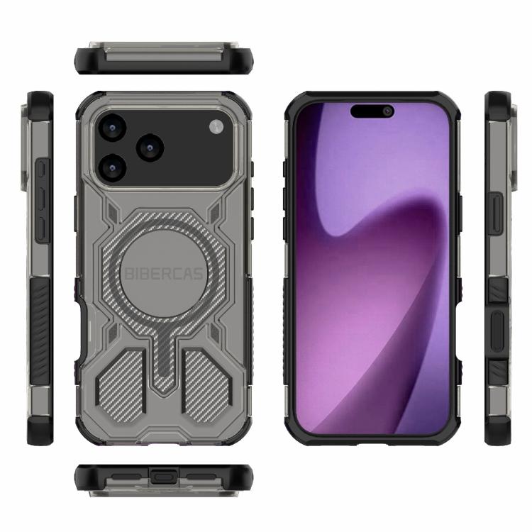 For iPhone 17 Pro Max BIBERCAS Transparent Color Series MagSafe Air Bag Shockproof Phone Case