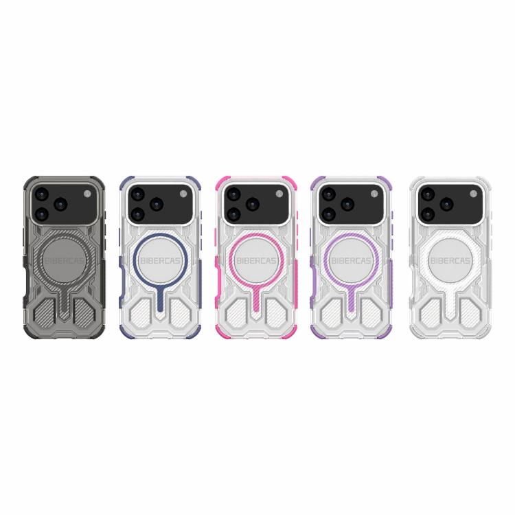 For iPhone 17 Pro BIBERCAS Transparent Color Series MagSafe Air Bag Shockproof Phone Case