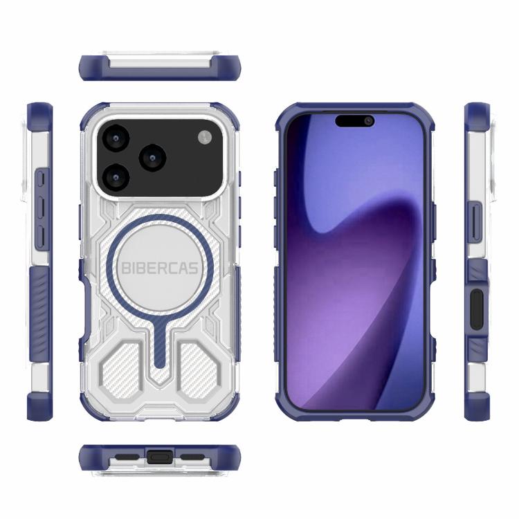For iPhone 17 Pro BIBERCAS Transparent Color Series MagSafe Air Bag Shockproof Phone Case