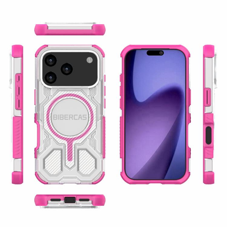 For iPhone 17 Pro BIBERCAS Transparent Color Series MagSafe Air Bag Shockproof Phone Case