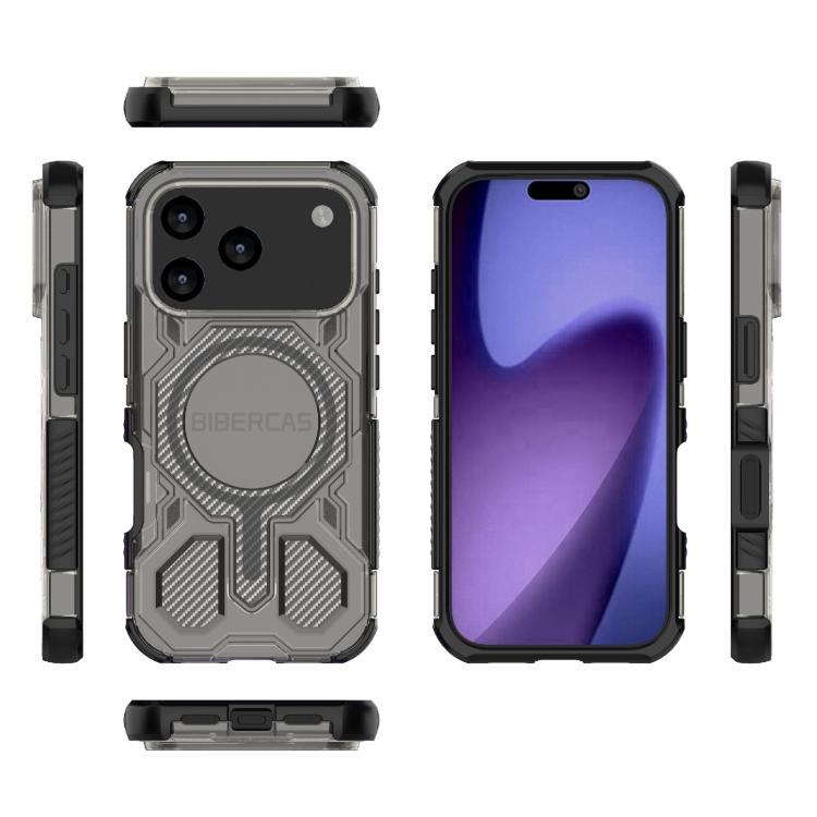 For iPhone 17 Pro BIBERCAS Transparent Color Series MagSafe Air Bag Shockproof Phone Case