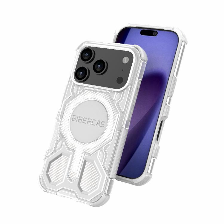 For iPhone 17 Pro BIBERCAS Transparent Color Series MagSafe Air Bag Shockproof Phone Case
