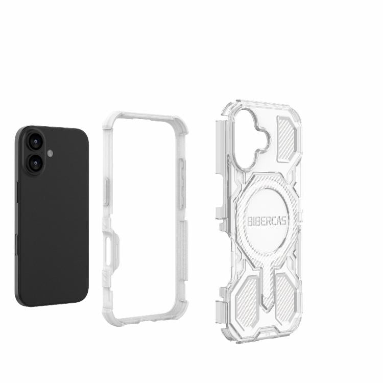 For iPhone 17 BIBERCAS Transparent Color Series MagSafe Air Bag Shockproof Phone Case