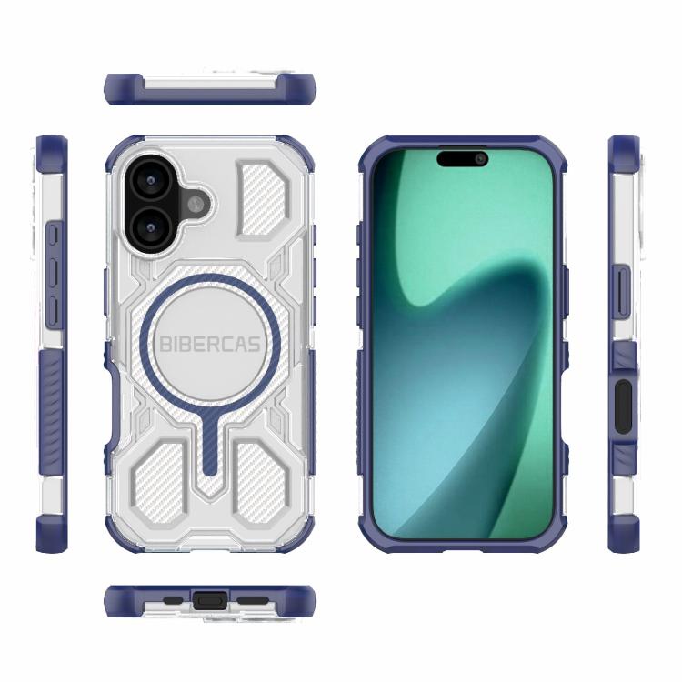 For iPhone 17 BIBERCAS Transparent Color Series MagSafe Air Bag Shockproof Phone Case