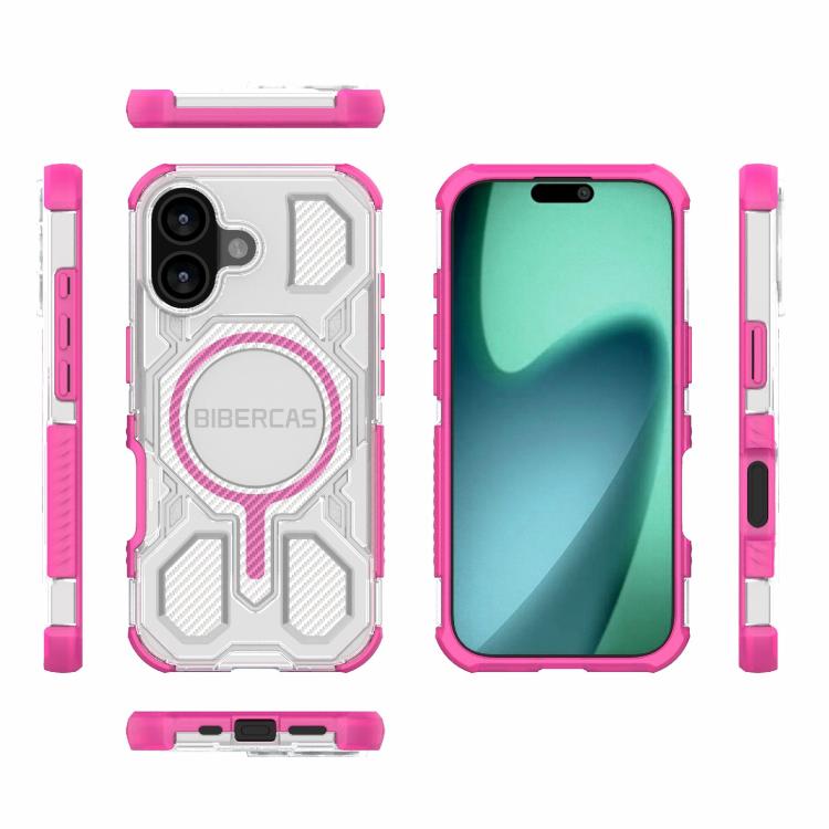 For iPhone 17 BIBERCAS Transparent Color Series MagSafe Air Bag Shockproof Phone Case