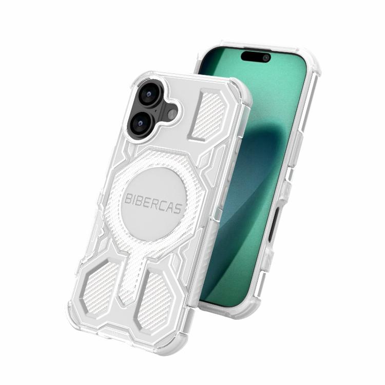For iPhone 17 BIBERCAS Transparent Color Series MagSafe Air Bag Shockproof Phone Case
