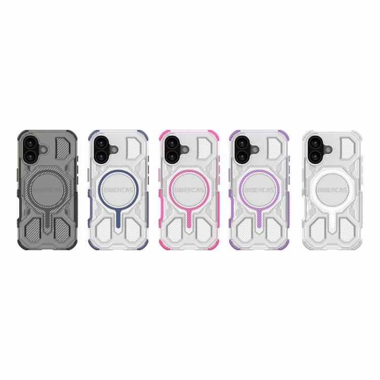 For iPhone 17 BIBERCAS Transparent Color Series MagSafe Air Bag Shockproof Phone Case
