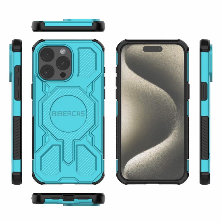 For iPhone 15 Pro Max BIBERCAS Real Color Series MagSafe Shockproof Phone Case