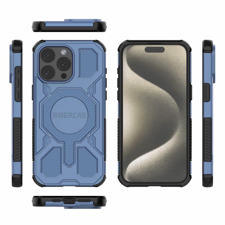 For iPhone 15 Pro Max BIBERCAS Real Color Series MagSafe Shockproof Phone Case