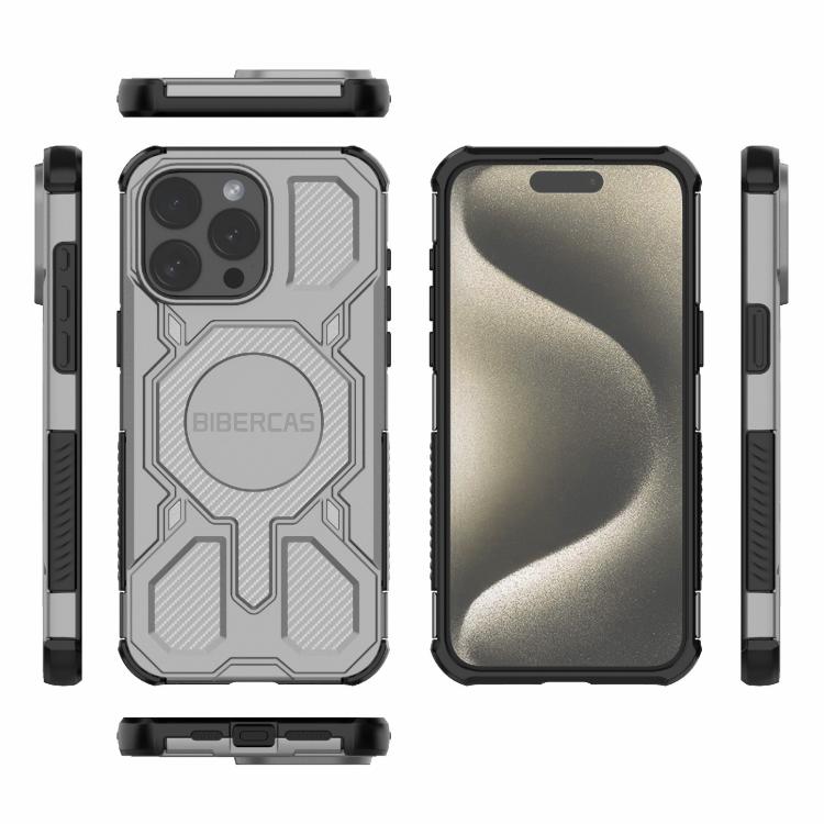 For iPhone 15 Pro Max BIBERCAS Real Color Series MagSafe Shockproof Phone Case