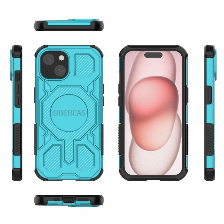 For iPhone 15 BIBERCAS Real Color Series MagSafe Shockproof Phone Case