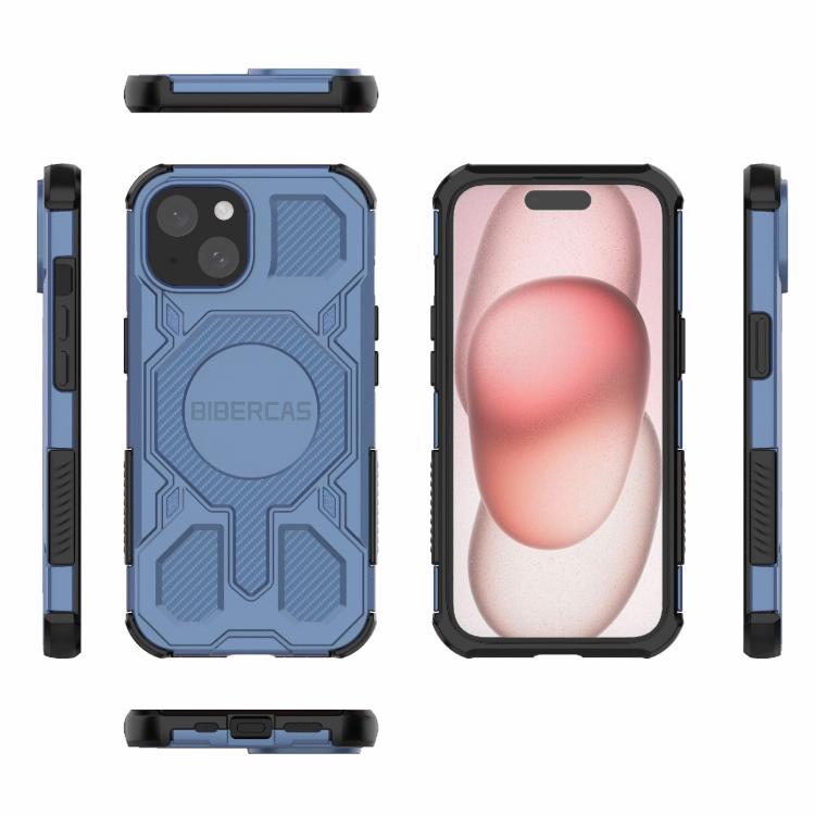 For iPhone 15 BIBERCAS Real Color Series MagSafe Shockproof Phone Case